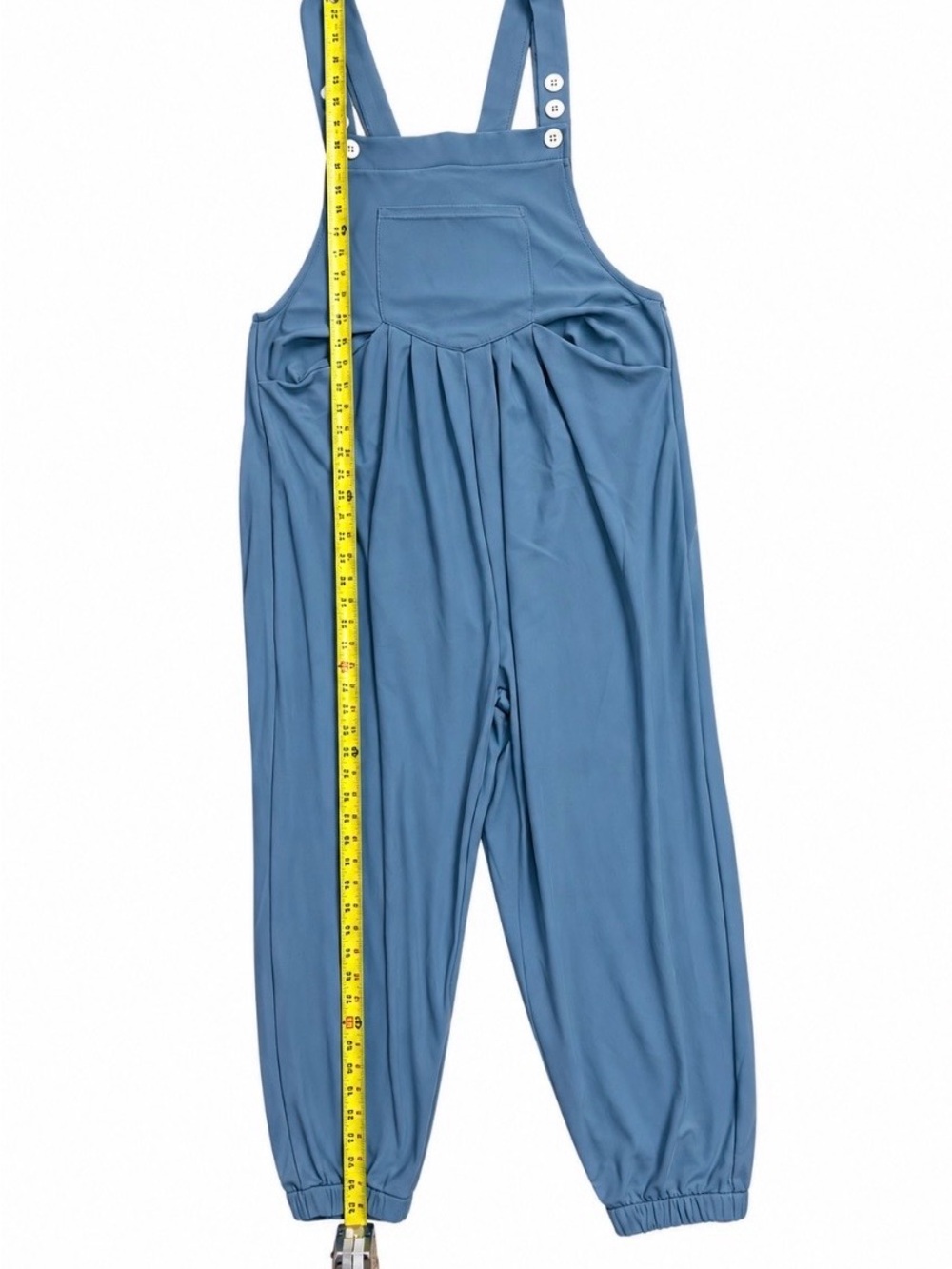 Halara Blue Textured Overall Jumpsuit Size L Large Regular - Picture 7 of 8